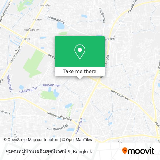 ชุมชนหมู่บ้านเฉลิมสุขนิเวศน์ 9 map