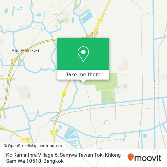 Kc Raminthra Village 6, Samwa Tawan Tok, Khlong Sam Wa 10510 map