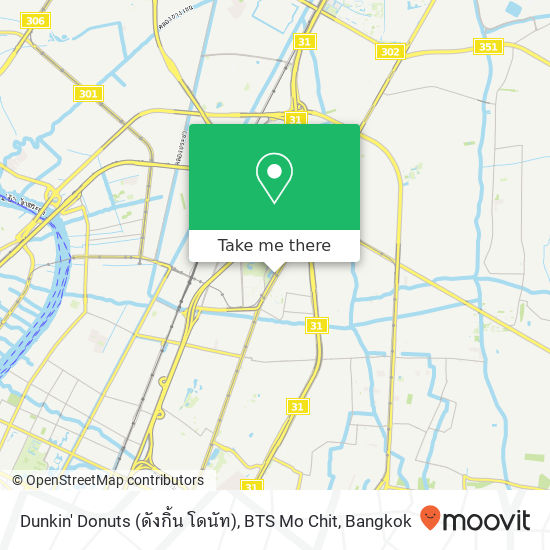 Dunkin' Donuts (ดังกิ้น โดนัท), BTS Mo Chit map