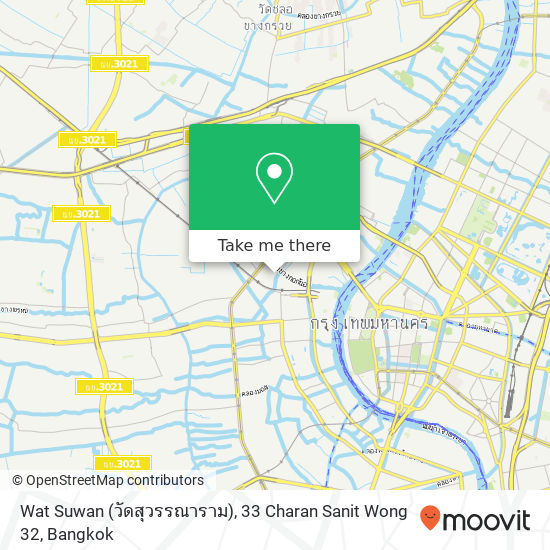 Wat Suwan (วัดสุวรรณาราม), 33 Charan Sanit Wong 32 map