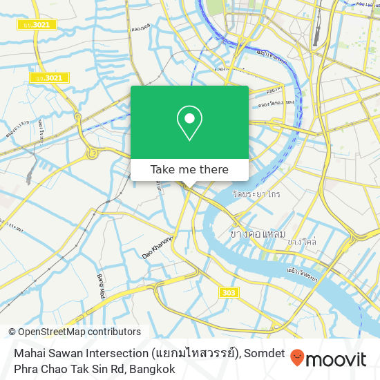 Mahai Sawan Intersection (แยกมไหสวรรย์), Somdet Phra Chao Tak Sin Rd map
