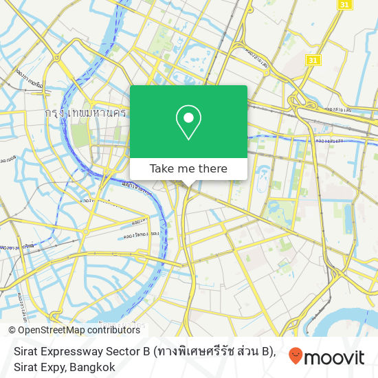 Sirat Expressway Sector B (ทางพิเศษศรีรัช ส่วน B), Sirat Expy map