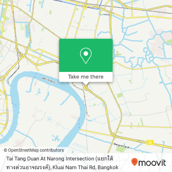 Tai Tang Duan At Narong Intersection (แยกใต้ทางด่วนอาจณรงค์), Kluai Nam Thai Rd map