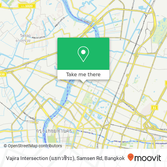 Vajira Intersection (แยกวชิระ), Samsen Rd map