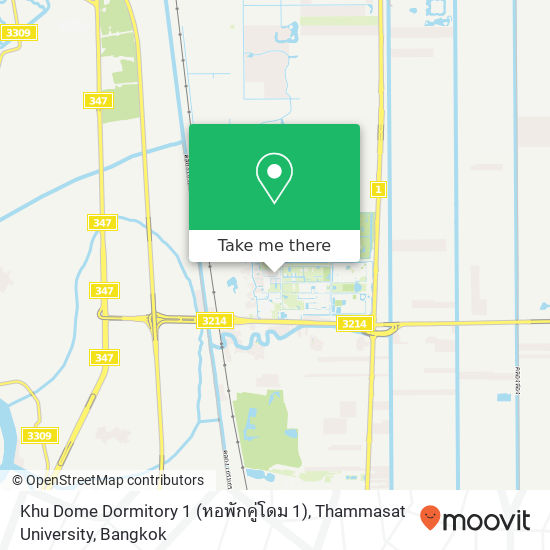 Khu Dome Dormitory 1 (หอพักคู่โดม 1), Thammasat University map