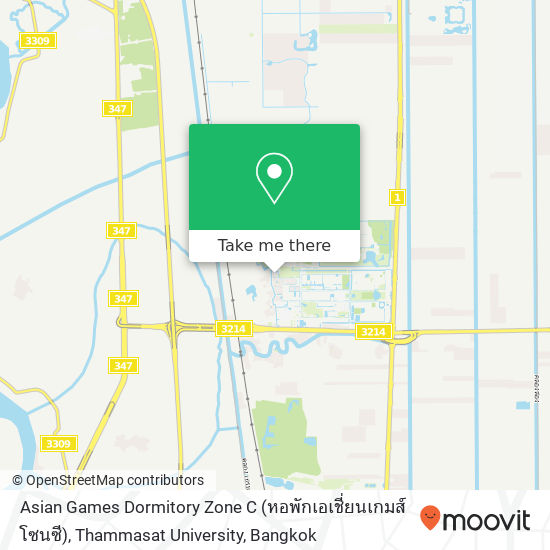 Asian Games Dormitory Zone C (หอพักเอเชี่ยนเกมส์ โซนซี), Thammasat University map