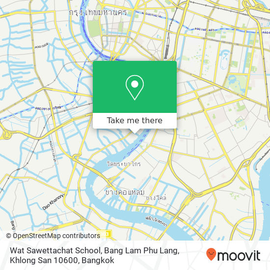 Wat Sawettachat School, Bang Lam Phu Lang, Khlong San 10600 map