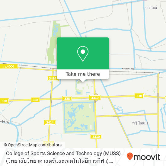 College of Sports Science and Technology (MUSS) (วิทยาลัยวิทยาศาสตร์และเทคโนโลยีการกีฬา), Mahidol University map
