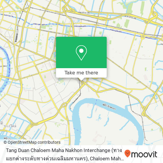 Tang Duan Chaloem Maha Nakhon Interchange (ทางแยกต่างระดับทางด่วนเฉลิมมหานคร), Chaloem Maha Nakhon Expy map