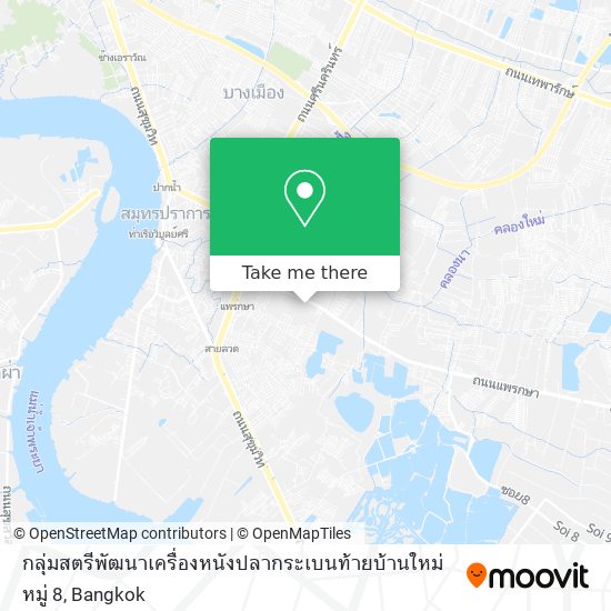 กลุ่มสตรีพัฒนาเครื่องหนังปลากระเบนท้ายบ้านใหม่ หมู่ 8 map