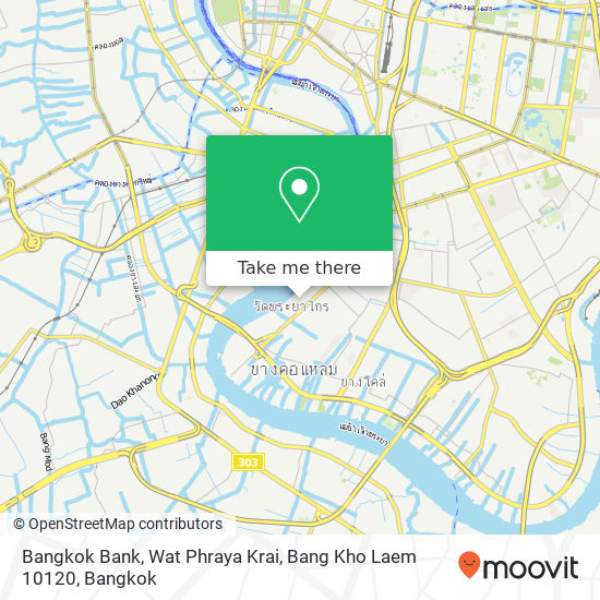 Bangkok Bank, Wat Phraya Krai, Bang Kho Laem 10120 map