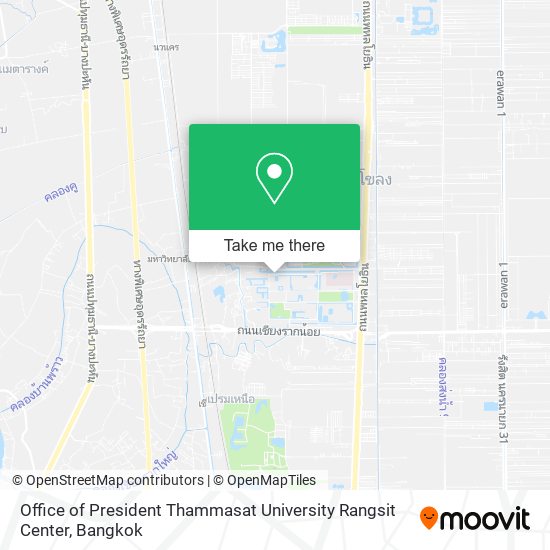 Office of President Thammasat University Rangsit Center map