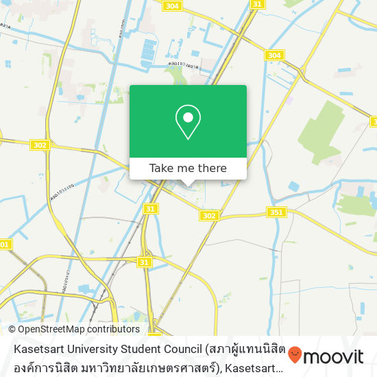Kasetsart University Student Council (สภาผู้แทนนิสิต องค์การนิสิต มหาวิทยาลัยเกษตรศาสตร์), Kasetsart University map