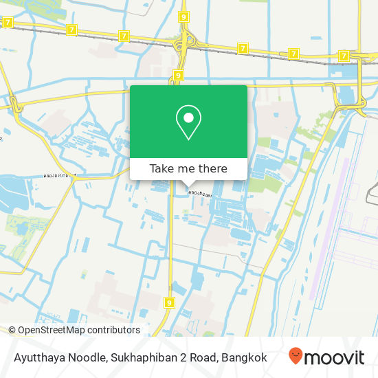 Ayutthaya Noodle, Sukhaphiban 2 Road map