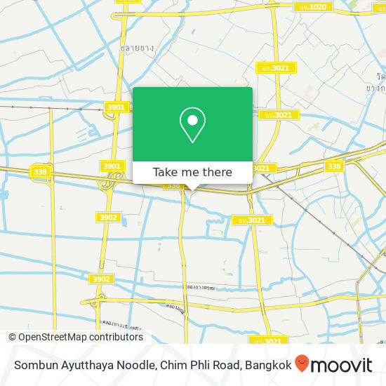 Sombun Ayutthaya Noodle, Chim Phli Road map