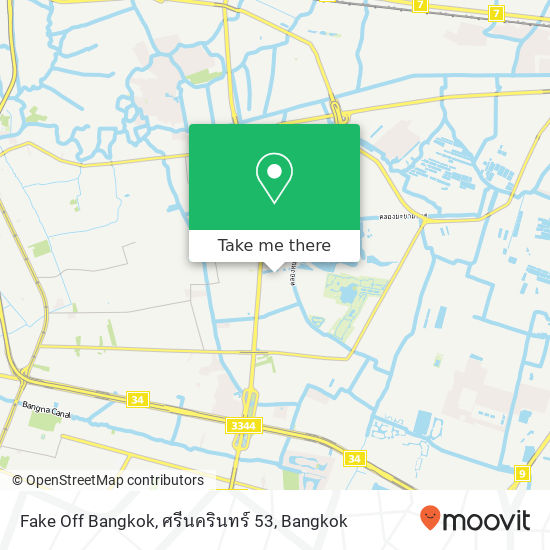 Fake Off Bangkok, ศรีนครินทร์ 53 map