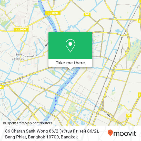 86 Charan Sanit Wong 86 / 2 (จรัญสนิทวงศ์ 86 / 2), Bang Phlat, Bangkok 10700 map