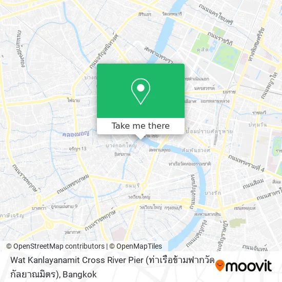 Wat Kanlayanamit Cross River Pier (ท่าเรือข้ามฟากวัดกัลยาณมิตร) map