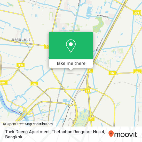 Tuek Daeng Apartment, Thetsaban Rangsarit Nua 4 map