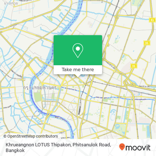 Khrueangnon LOTUS Thipakon, Phitsanulok Road map