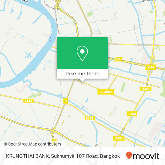 KRUNGTHAI BANK, Sukhumvit 107 Road map