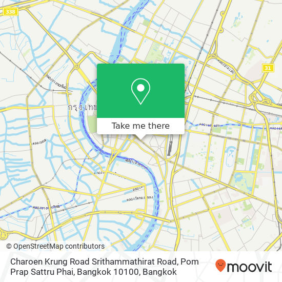 Charoen Krung Road Srithammathirat Road, Pom Prap Sattru Phai, Bangkok 10100 map