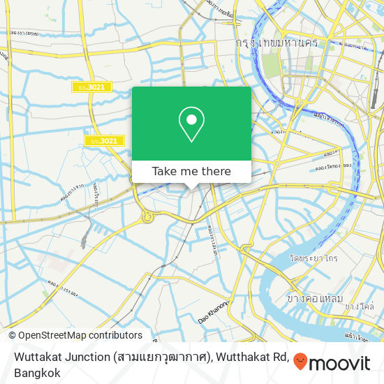 Wuttakat Junction (สามแยกวุฒากาศ), Wutthakat Rd map