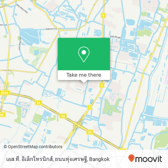 เอส.ที. อิเล็กโทรนิกส์, ถนนทุ่งเศรษฐี map