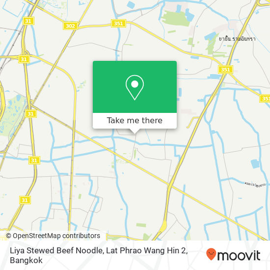 Liya Stewed Beef Noodle, Lat Phrao Wang Hin 2 map