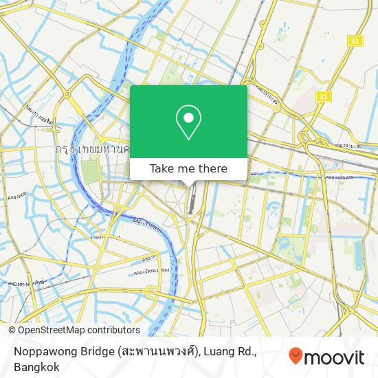 Noppawong Bridge (สะพานนพวงศ์), Luang Rd. map