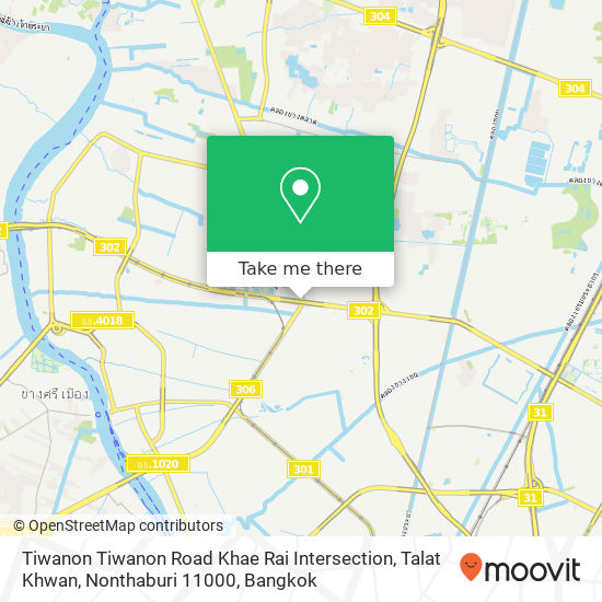 Tiwanon Tiwanon Road Khae Rai Intersection, Talat Khwan, Nonthaburi 11000 map