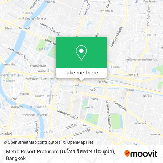 Metro Resort Pratunam (เมโทร รีสอร์ท ประตูน้ำ) map