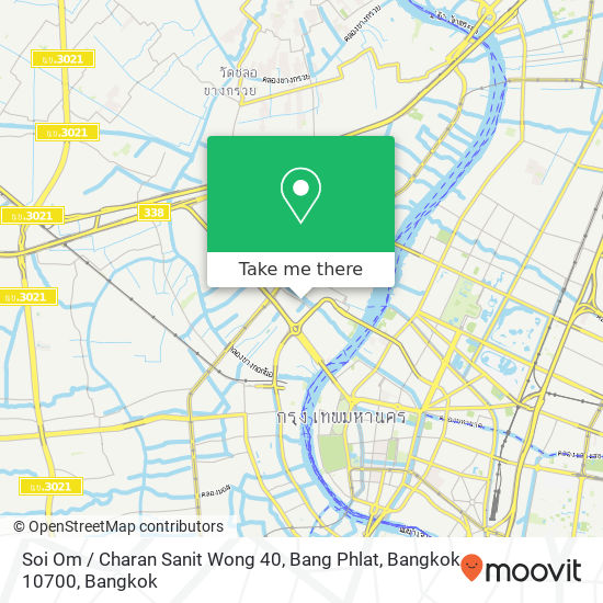 Soi Om / Charan Sanit Wong 40, Bang Phlat, Bangkok 10700 map