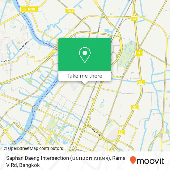 Saphan Daeng Intersection (แยกสะพานแดง), Rama V Rd map