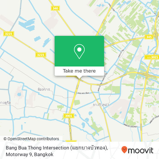Bang Bua Thong Intersection (แยกบางบัวทอง), Motorway 9 map