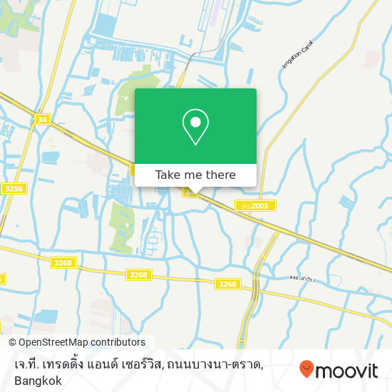 เจ.ที. เทรดดิ้ง แอนด์ เซอร์วิส, ถนนบางนา-ตราด map