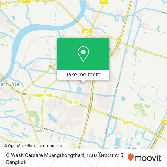 G Wash Carcare Muangthongthani, ถนน โครงการ 5 map