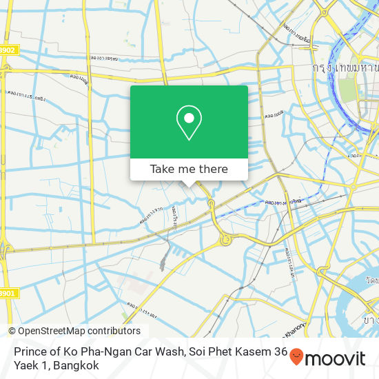 Prince of Ko Pha-Ngan Car Wash, Soi Phet Kasem 36 Yaek 1 map