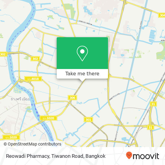 Reowadi Pharmacy, Tiwanon Road map