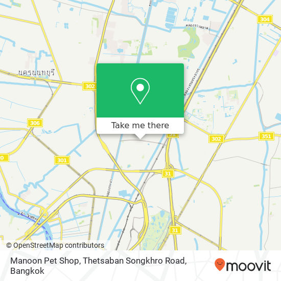 Manoon Pet Shop, Thetsaban Songkhro Road map