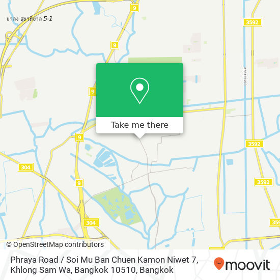 Phraya Road / Soi Mu Ban Chuen Kamon Niwet 7, Khlong Sam Wa, Bangkok 10510 map