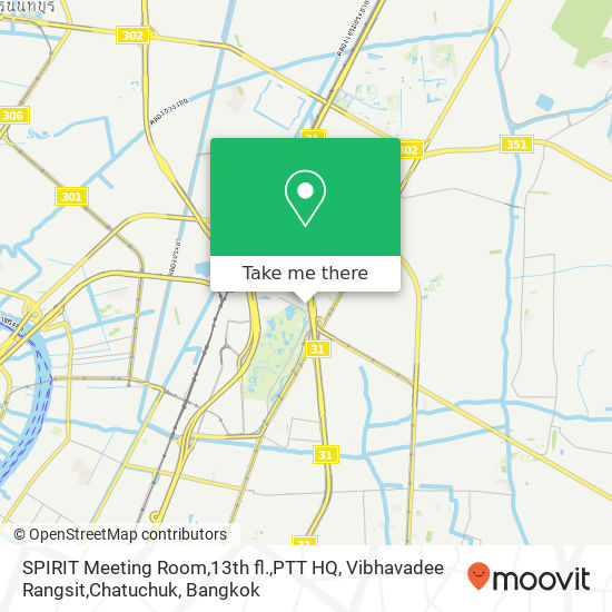 SPIRIT Meeting Room,13th fl.,PTT HQ, Vibhavadee Rangsit,Chatuchuk map