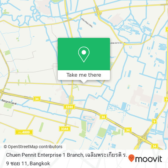 Chuen Pennit Enterprise 1 Branch, เฉลิมพระเกียรติ ร. 9 ซอย 11 map