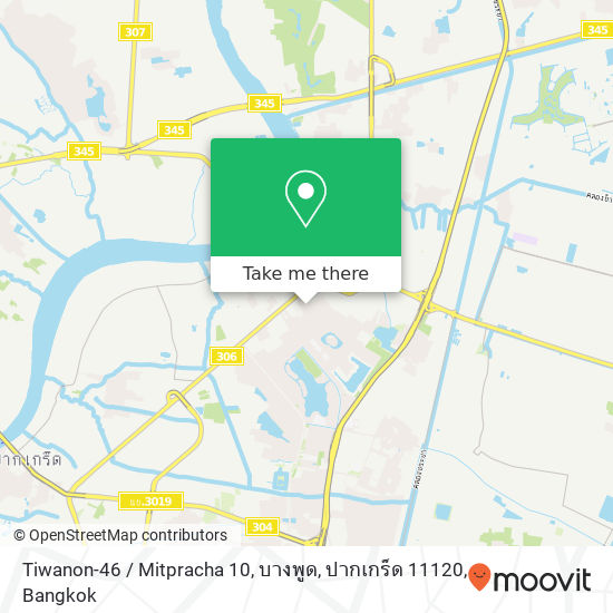 Tiwanon-46 / Mitpracha 10, บางพูด, ปากเกร็ด 11120 map