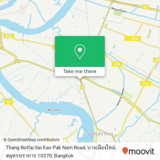 Thang Rotfai Sai Kao Pak Nam Road, บางเมืองใหม่, สมุทรปราการ 10270 map