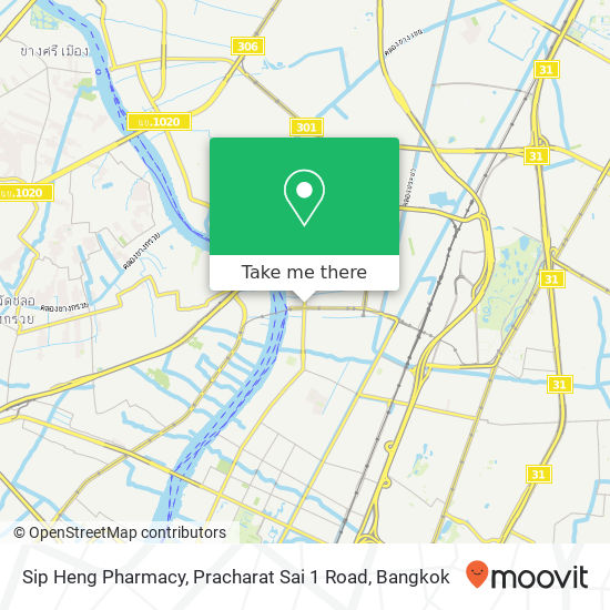 Sip Heng Pharmacy, Pracharat Sai 1 Road map
