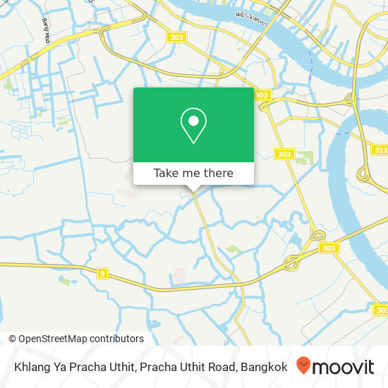 Khlang Ya Pracha Uthit, Pracha Uthit Road map