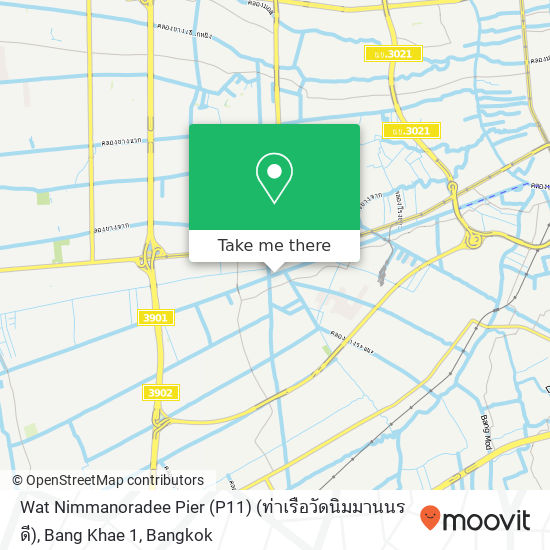 Wat Nimmanoradee Pier (P11) (ท่าเรือวัดนิมมานนรดี), Bang Khae 1 map