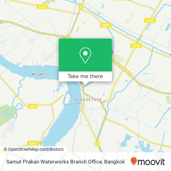 Samut Prakan Waterworks Branch Office map