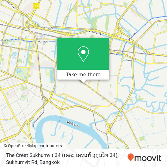 The Crest Sukhumvit 34 (เดอะ เครสท์ สุขุมวิท 34), Sukhumvit Rd map